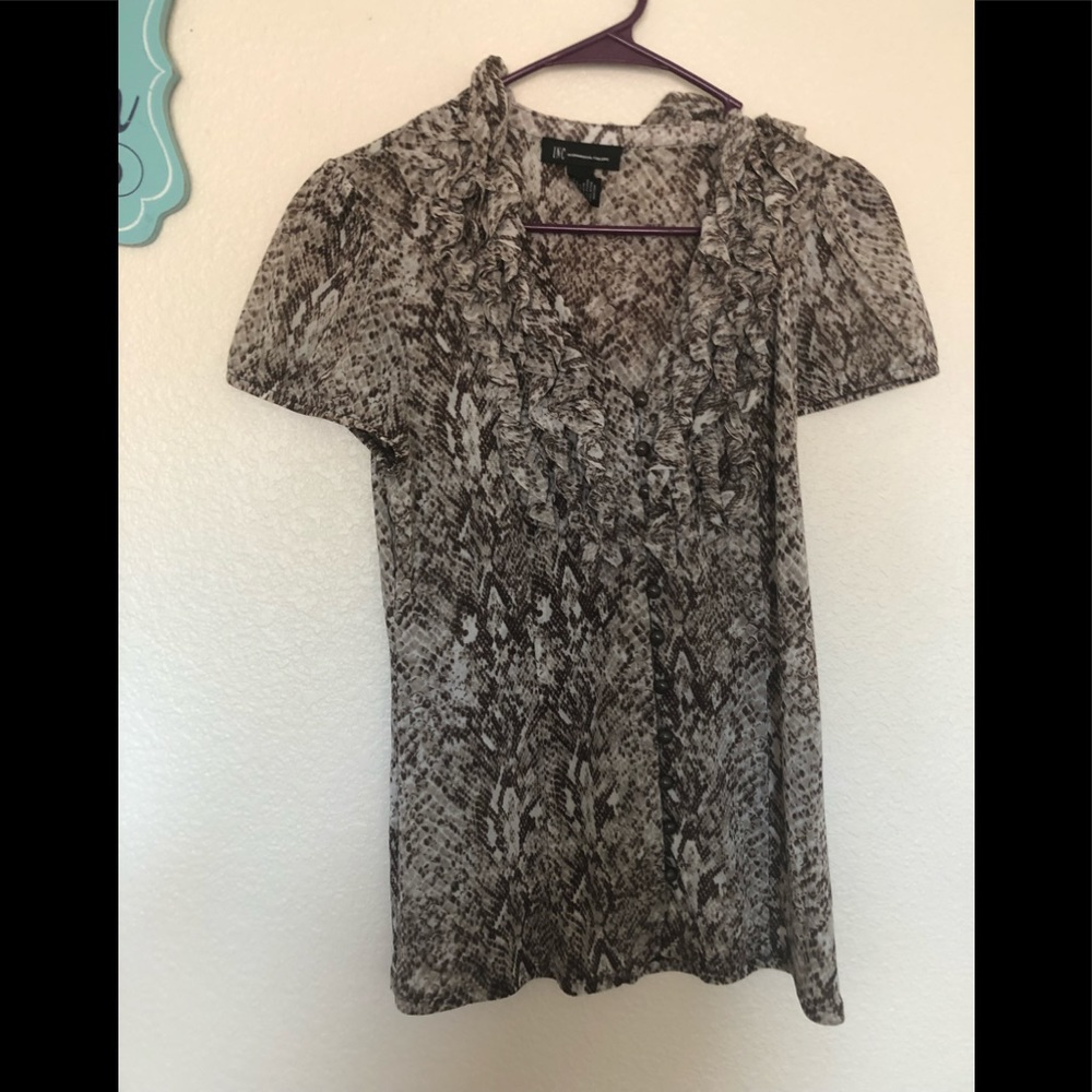 Snake skin blouse.